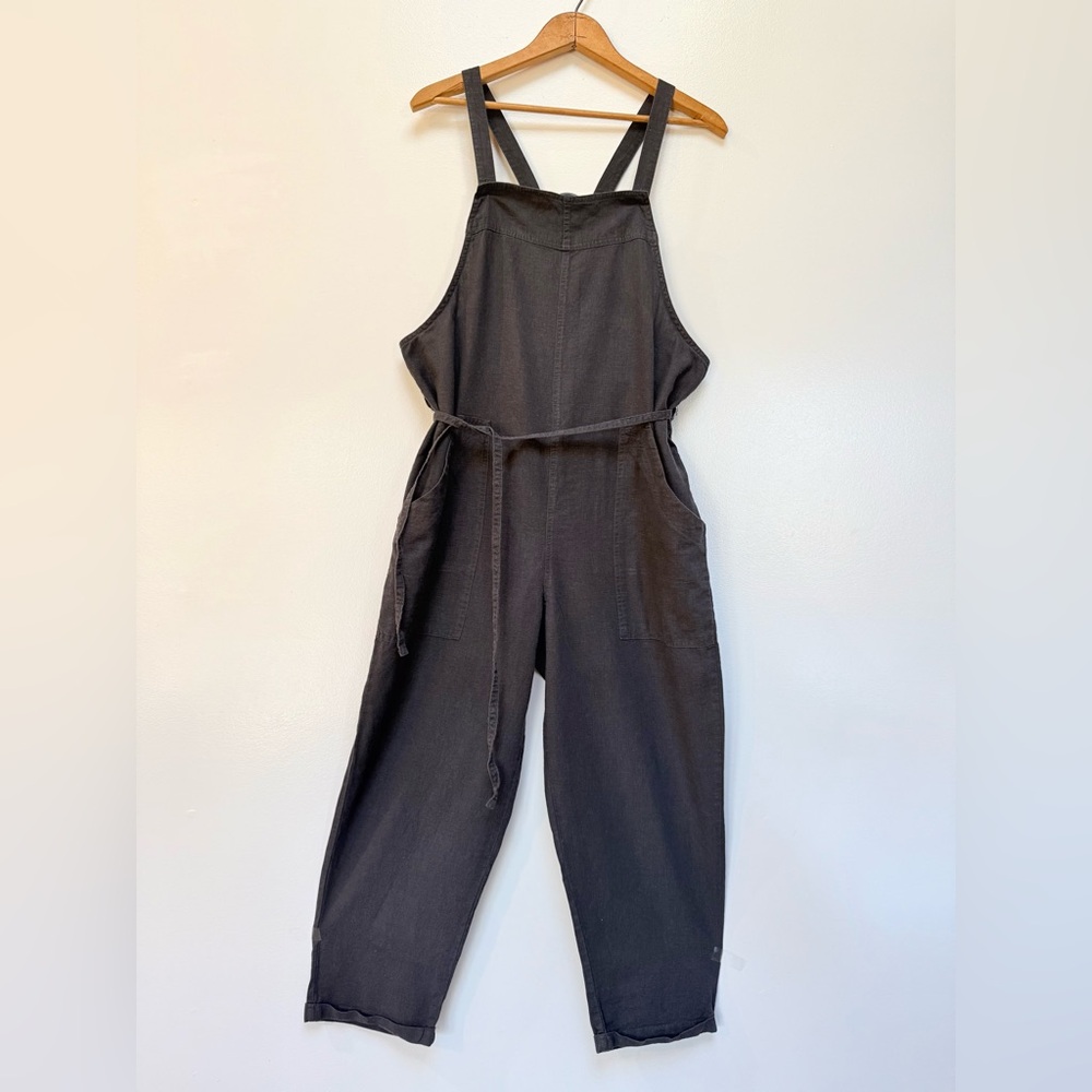 Gray Cotton Utility Jumpsuit Overalls